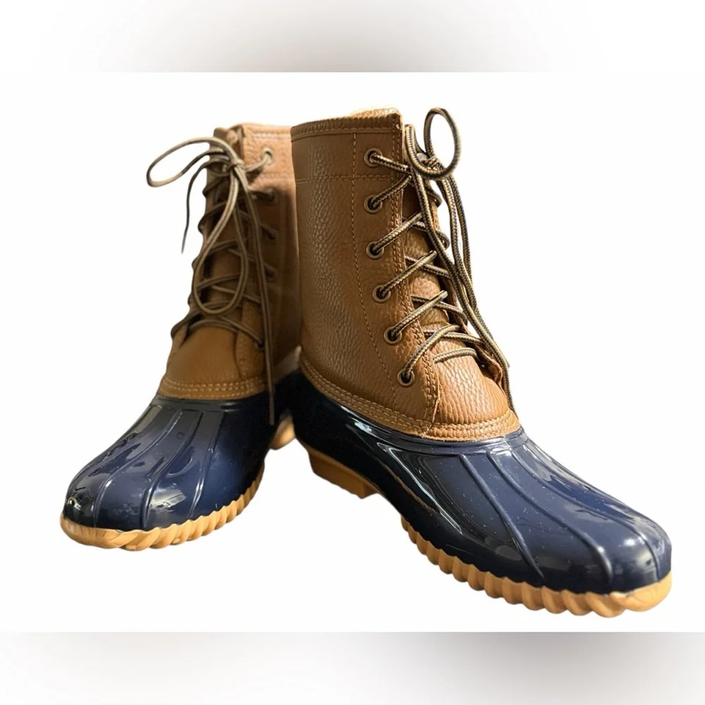 Sporto Ariel Navy Blue Duck Boots Waterproof Rain Snow Size 8M